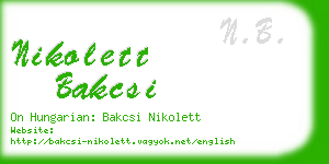 nikolett bakcsi business card